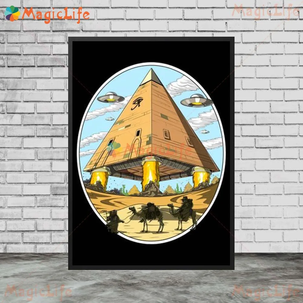 Vintage Dog Pyramid Nordic Poster Ancient Civilizations Wall Art Canvas Painting Wall Pictures For Living Room Decor Unframed