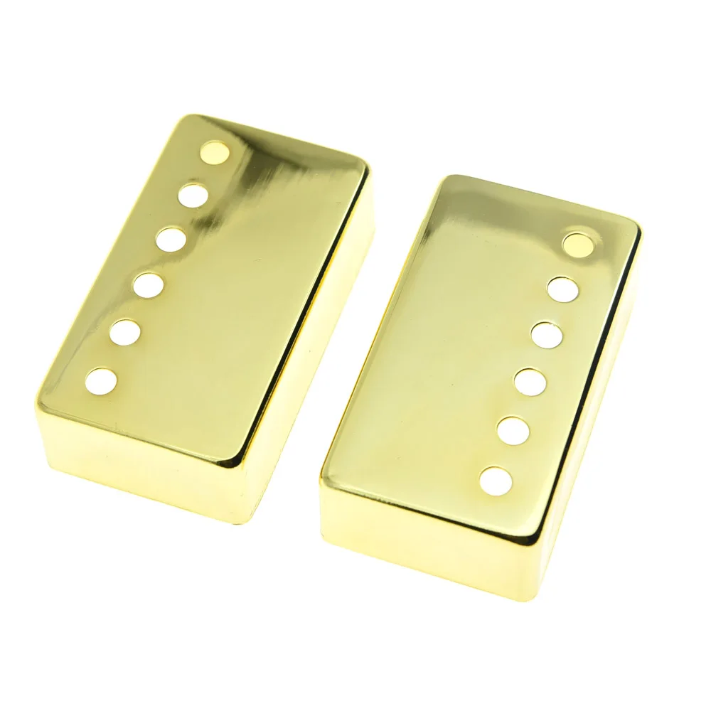 Ohello 1 x 50/52mm Chrome Metal Humbucker Pickup Cover For LP Style Electric Guitar LP Pickup Covers 50mm Neck Bridge Black/Gold