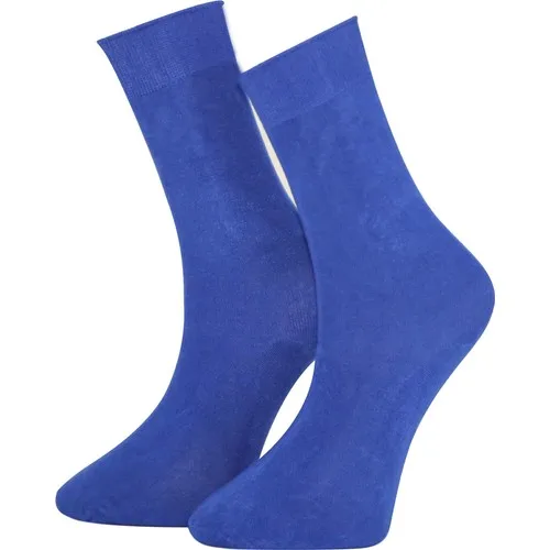 Adabella 6 Double Saks Blue Women 'S Bamboo Seamless Socks