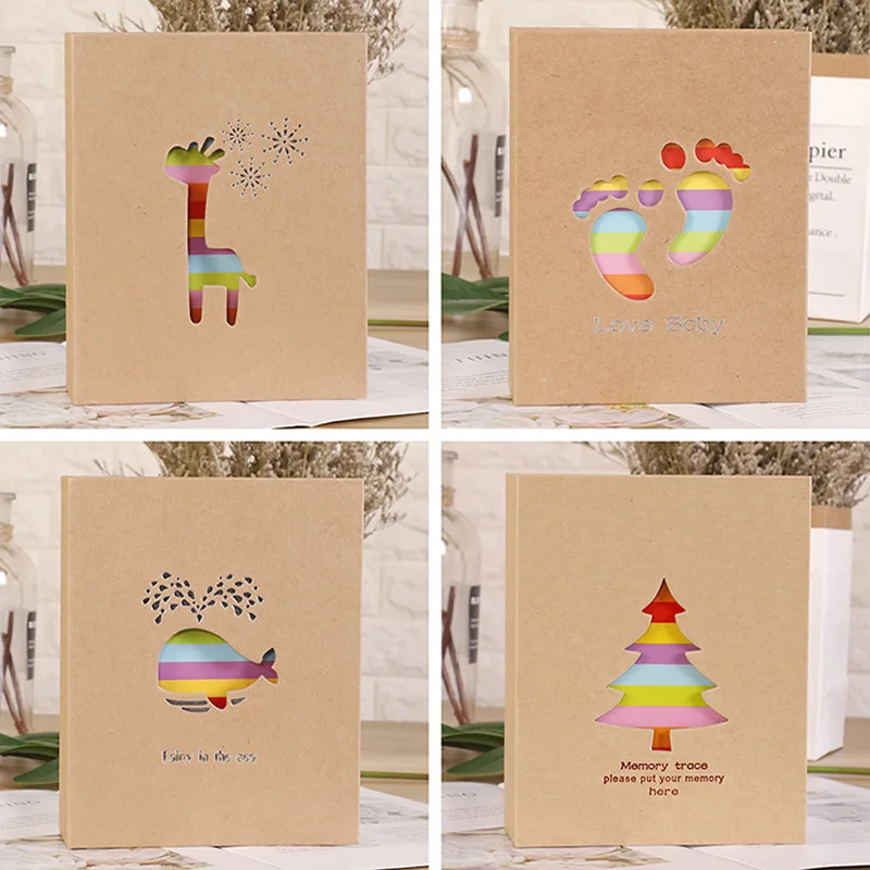 4D Large 6-inch 100 Sheets Interstitial Family Photo Album Book Children's Growth Plastic 6 Inch Photo Storage Album Wholesale