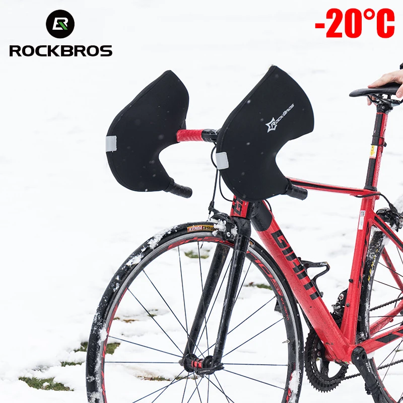 

ROCKBROS Winter Cycling Bar Gloves Windproof Keep Warm Road Bicycle Handlebar Mitts Cycling MTB Mountain Bike Gloves