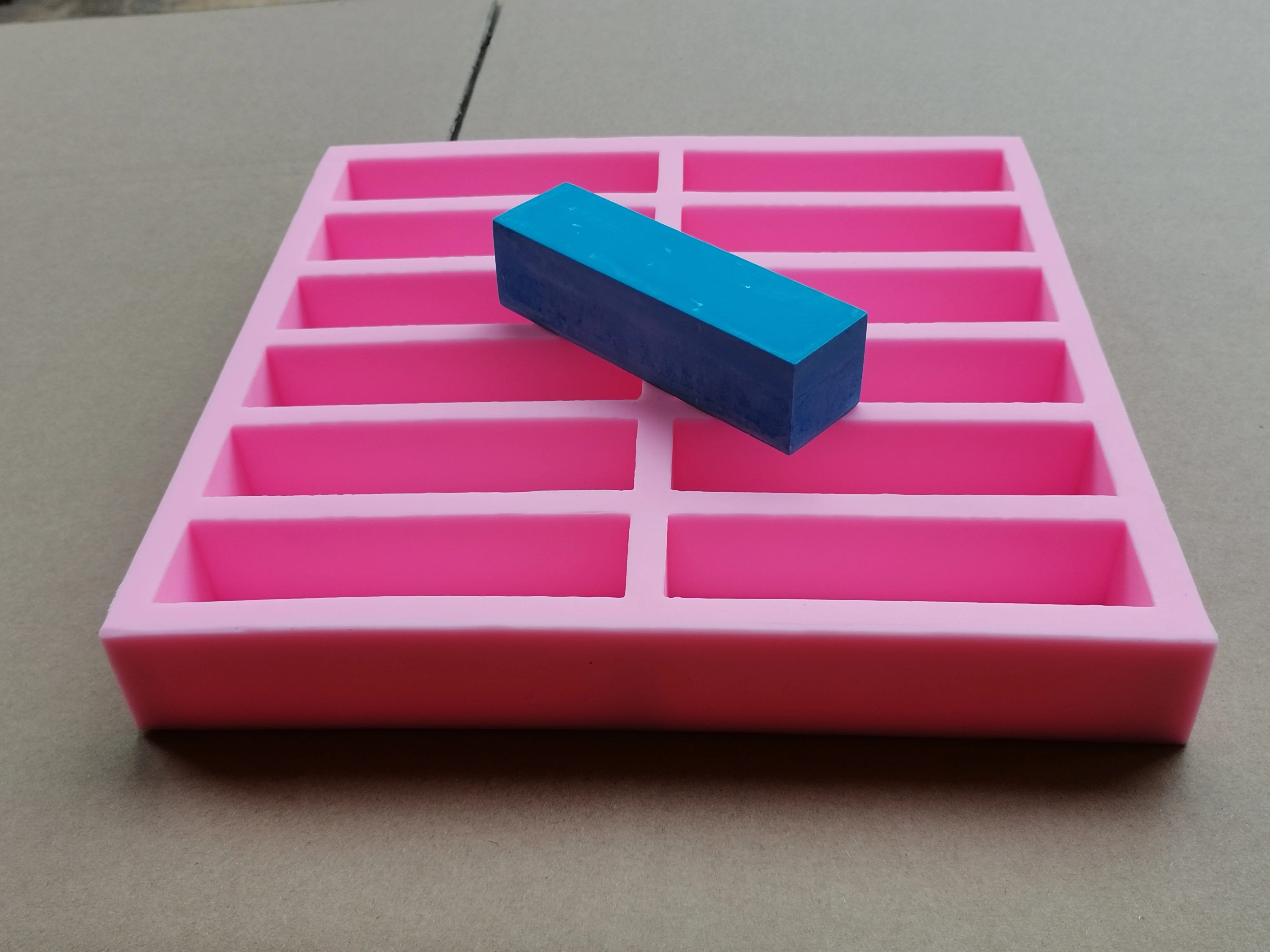 12Cavity Custom Silicone Mold Silicone Liner Slab Mould for Loaf Soap Making Cold Process Soap Making