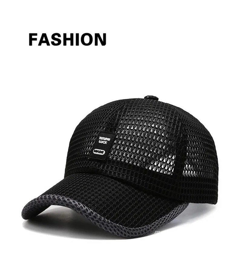 Adjustable Running Cap Men Mesh Baseball Cap Snapback Hat Summer Hip Hop Fitted Cap Outdoor Sport Visor Sunscreen Baseball Cap