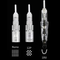 10pcs Beauty Tattoo Needle Cartridge 10U 12p Nano MTS Disposable Sterilized Safety Tattoo Cartridge PMU Machines Supplies Kit