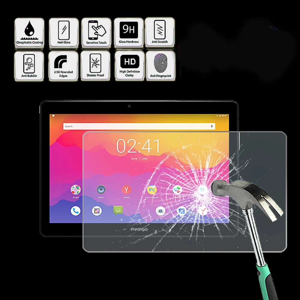 For Prestigio Grace 5771 4G - Tablet Tempered Glass Screen Protector Cover Anti Fingerprint Screen Film Protector Guard Cover