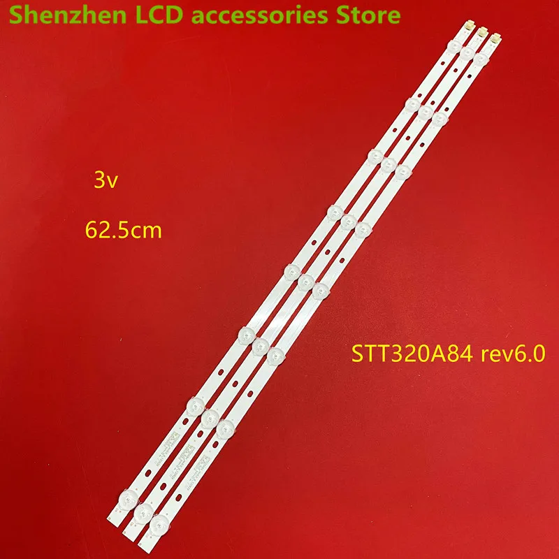 FOR LED LCD light bar  STT320A84_rev6 LED TV  3V 8LED  62.5CM  100%NEW LED backlight strip