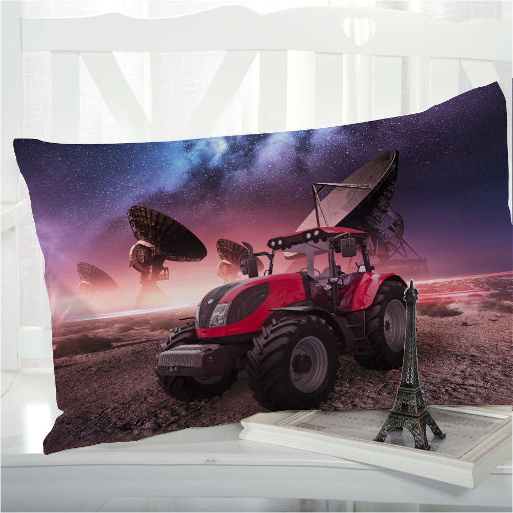 1pc Pillow cover Pillow case Luxury Bedding Pillowcase Pillowcovers decorative 50x70 Customizable size 3D Print tractor green