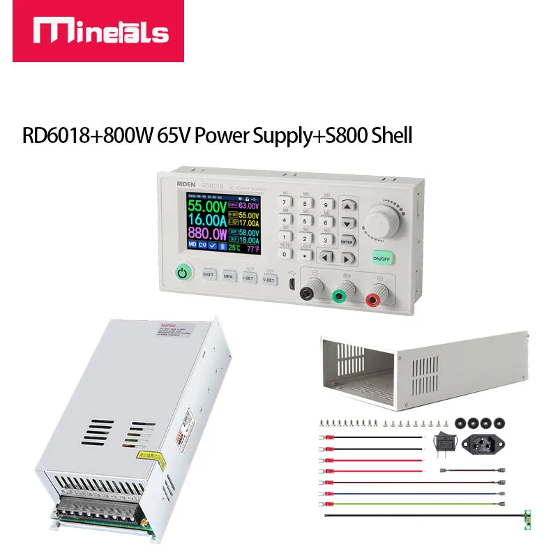Ajustável 0 60 60v 0 1818a psu 800w-fonte de alimentação 65v DC-DC step down tensão fonte de alimentação buck conversor riden rd6018