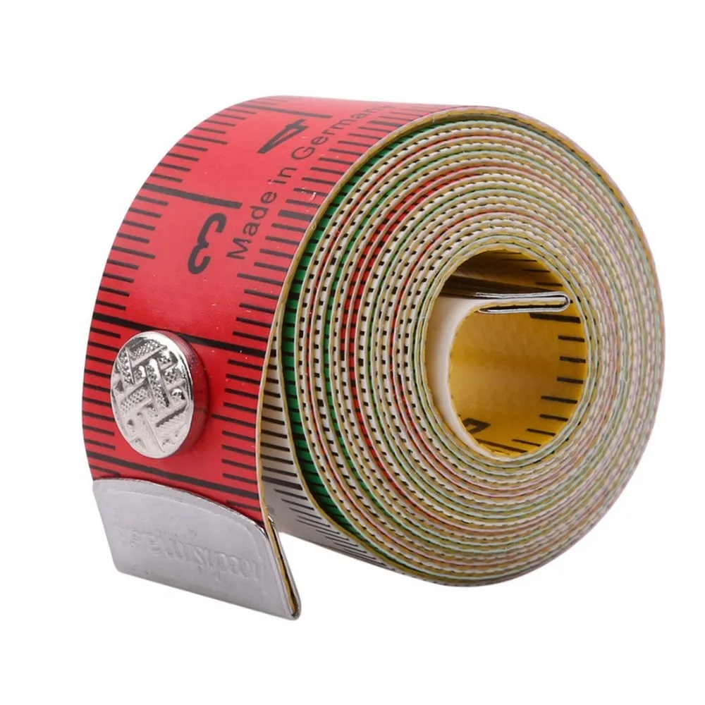 150cm/60in Germany Quality Soft Tape Measure Tailor\'s Tape with Snap Fasteners Body Measuring Ruler Needlework Sewing Tool