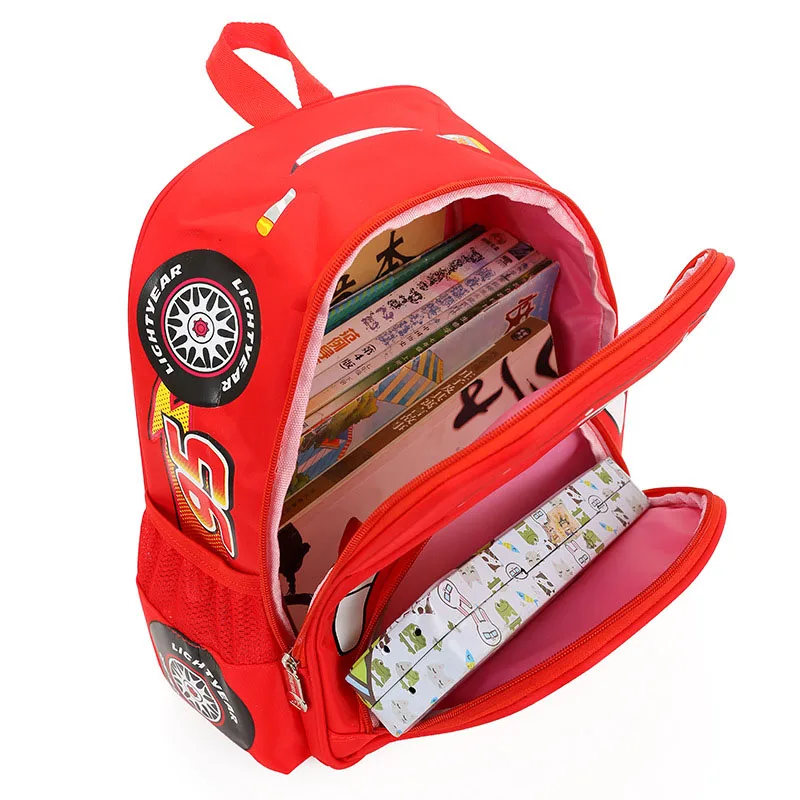 Disney Lightning McQueen Children 3D Backpack Cartoon Breathable Waterproof For 2-8 Years Old Kindergarten Boy Girl School Bag