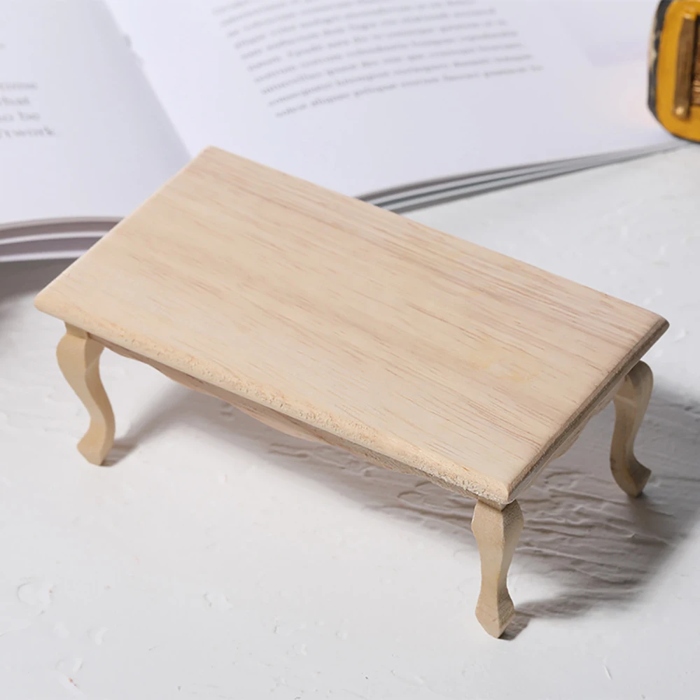 1/12 Dollhouse Miniature Accessories Mini Wooden Table Model Simulation Tea Table Furniture Toys for Doll House Decoration ob11