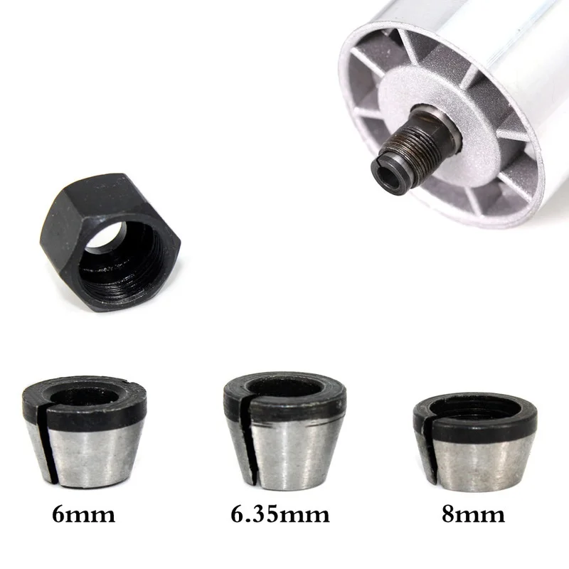 6MM 6.35MM 8MM Woodworking Shank Milling Cutter Collet Chuck Engraving Pemangkasan Milling Cutter untuk Router Bit Kayu
