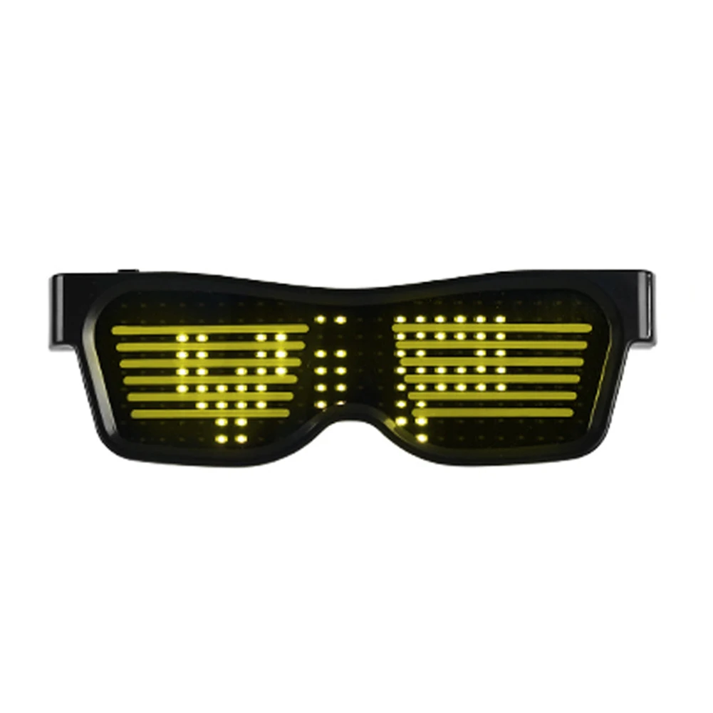 Magic Flash Led Halloween Party Bluetooth Control Application Editable Text DIY USB LED Glasses DJ Sun Glasses Concert Light Toy