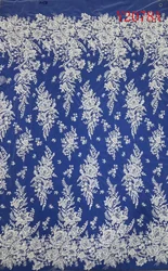 Y2078A  New Desgn Beaded Embroidery Lace  Wedding Dress Fabric  Nigerian Textile African Trimming Lace 5Yards/ lot