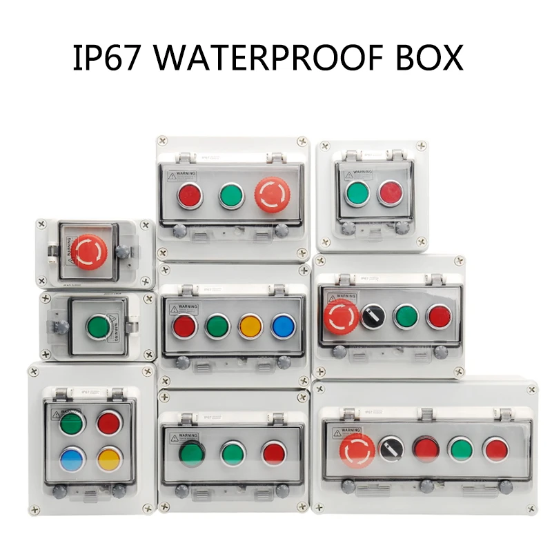 

Button box emergency stop control box starts to stop outdoor Garden garage waterproof indoor anti-oil anti-fall box