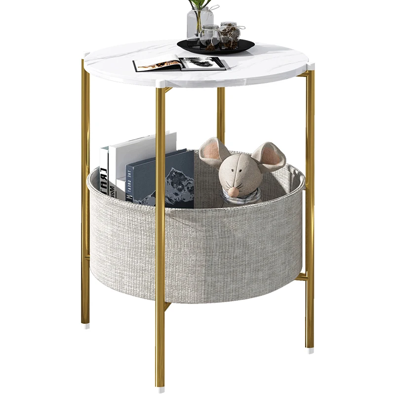 Functional Simple Lounge Tea Stand Small Circular Opulent Storage Night Area Table Perfect for Streamlined Living Quarters