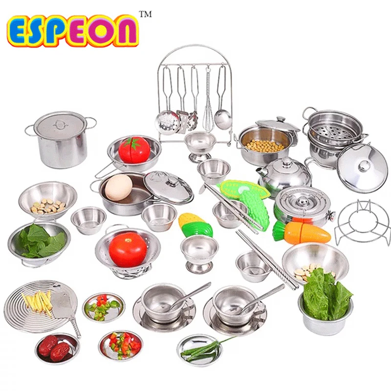 3-40 Pieces Funny Mini Kitchen Cookware Pot Pan Set for Kids Pretend Cook Play Toy Simulation Kitchen Utensils Toy New Year Gift