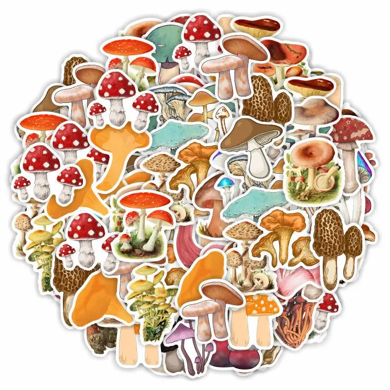 10/30/50PCS Food Mushrooms Stickers For Waterproof Decal Laptop Motorcycle Luggage Snowboard Fridge Phone Car Sticker