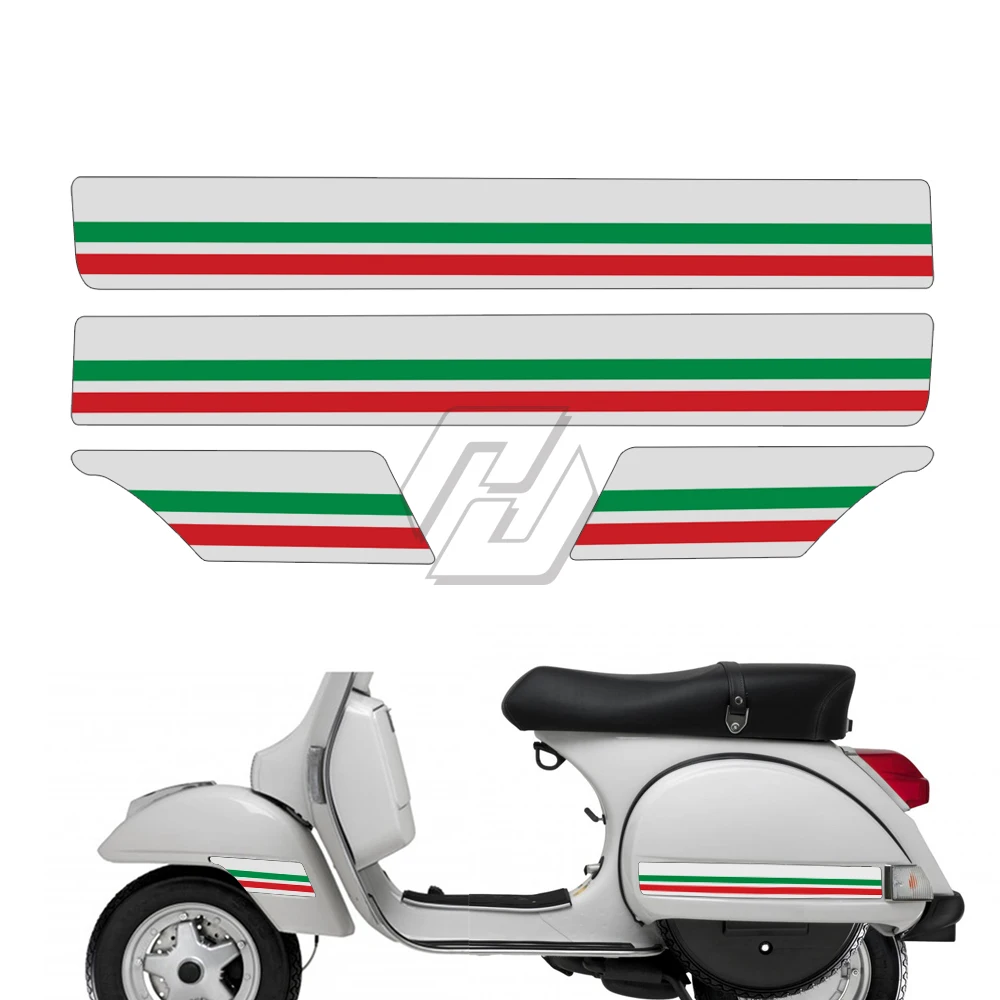 Motorcycle Side Panel Reflective Stickers Case for Vespa PX T5 Scooter-5 Decal