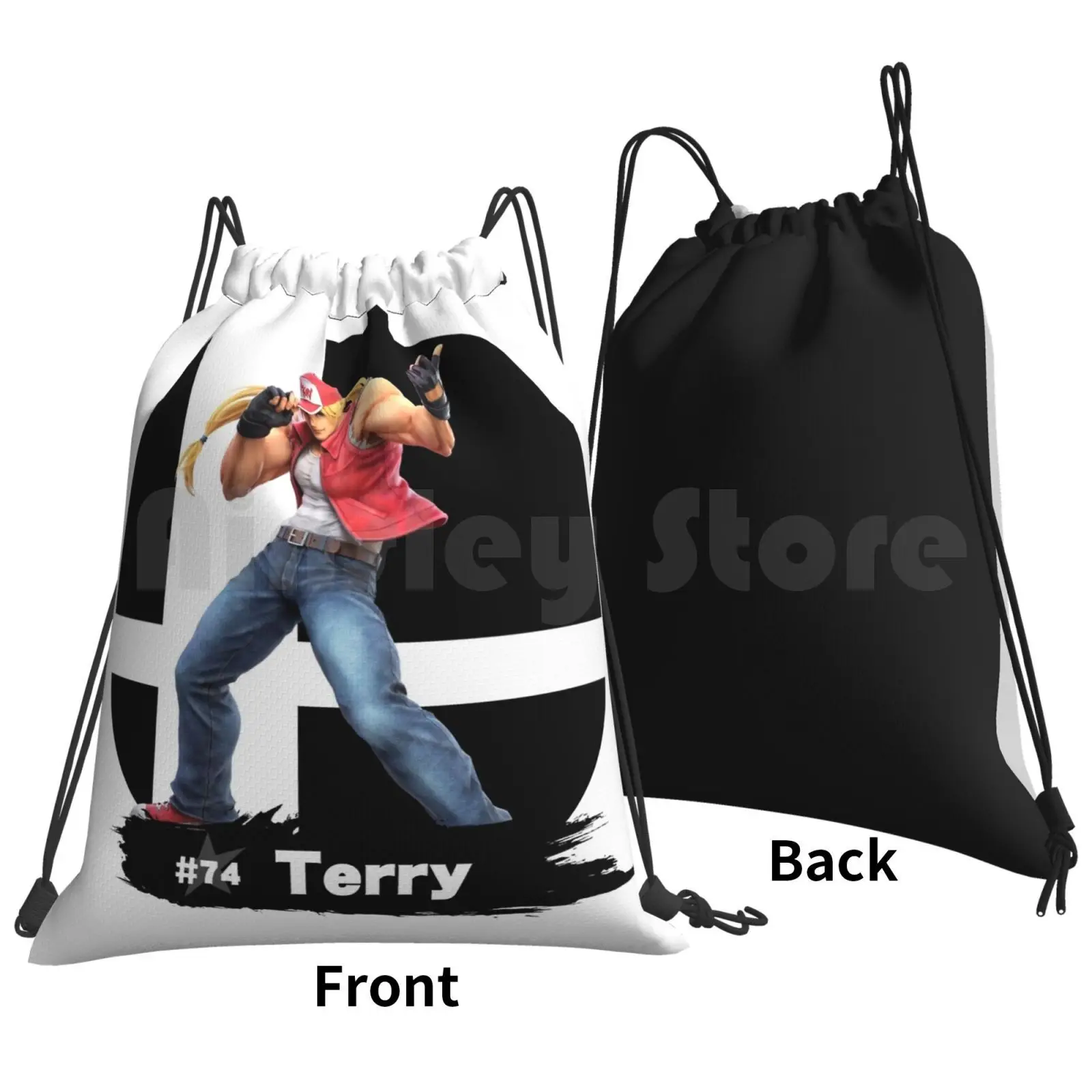 Copia De Super Smash Bros Ultimate-74 Terry Backpack Drawstring Bag Riding Climbing Gym Bag Smash Bros Terry Bogard Fatal