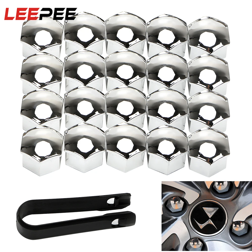 20Pcs 17mm/19mm Car Wheel Nut Bolts Caps Auto Hub Screw Cover Nuts Bolts Rims Exterior Decor Plug Socket Protection Dust Proof