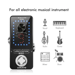 Lekato Looper Guitar Pedal Electric Bass Guitar Parts and Accessories Tuning Acoustic Chorus Booster Delay Overdrive Reverb