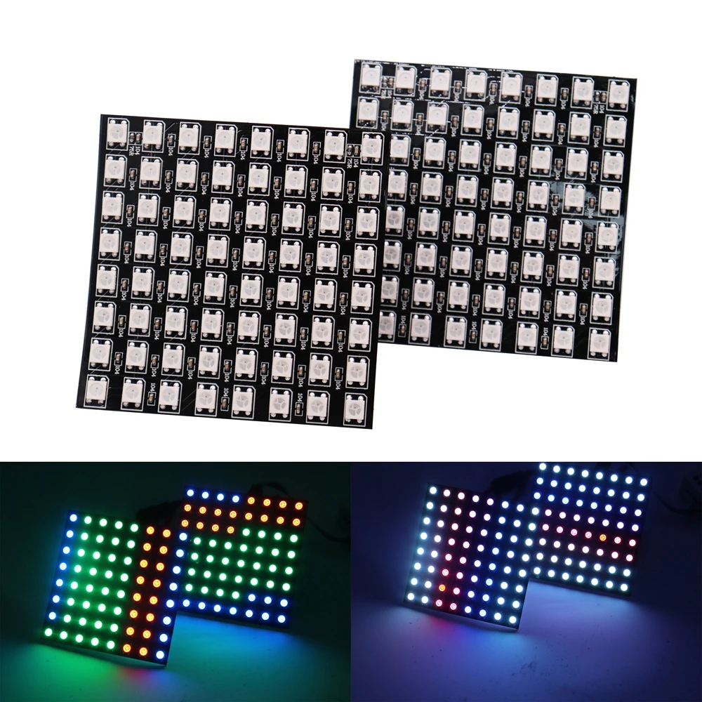 5Pcs WS2812B RGB LED Digital Flexible Individually Addressable Panel Strip Light WS2812 8x8 16x16 8x32 Module Matrix Screen DC5V