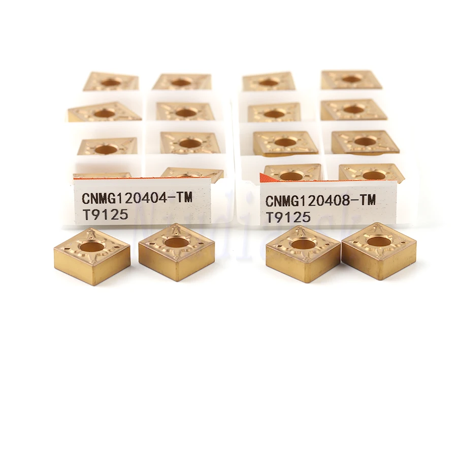 CNMG120404-TM T9125 CNMG120408-TM T9125ภายนอกเครื่องมือคุณภาพสูงคาร์ไบด์เครื่องกลึง CNC เครื่องมือตัดใบมีดสำหรับเหล็ก