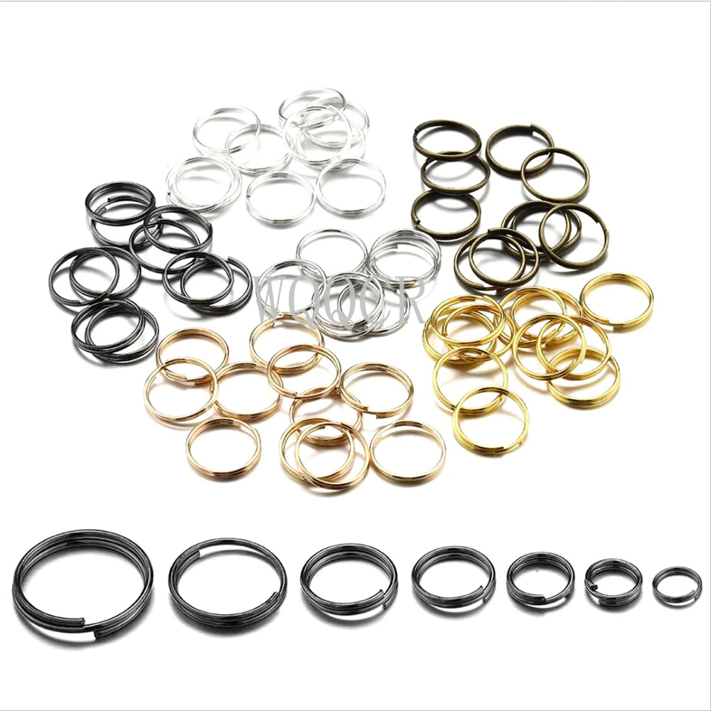 100-200pcs/bag 4 5 6 7 8 9 10 MM Open Jump Rings Double Loops Split Rings Connectors for Diy Jewelry Making Findings Accessories