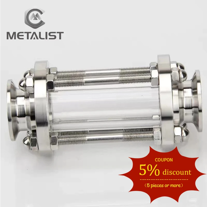 METALIST OD 63mm SS304 Stainless Steel Sanitary Straight Sight Glasses Fitting 2.5