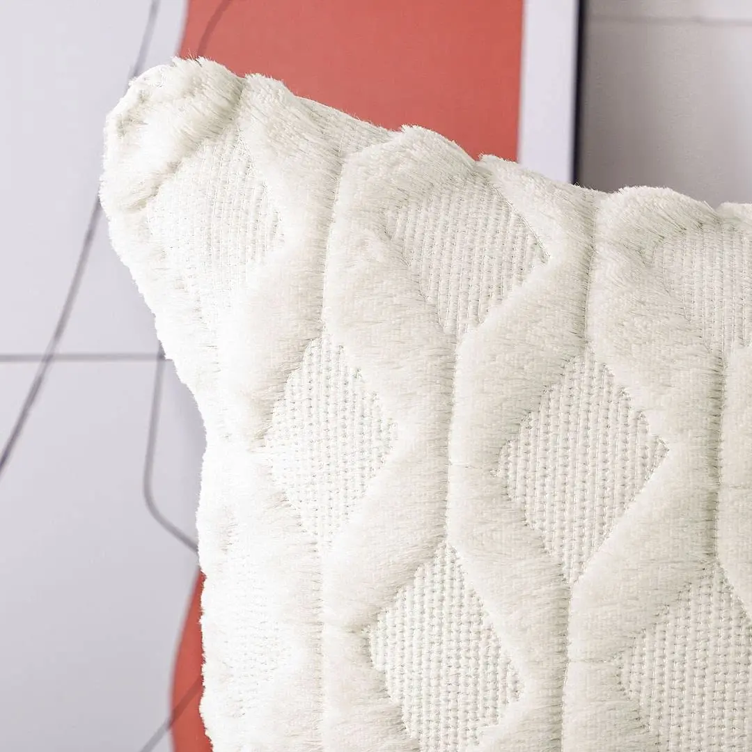 Cushion Cover Plush Pillow Cover for Sofa Living Room Geometric Housse De Coussin 45*45 Decorative Pillows Nordic Home Decor