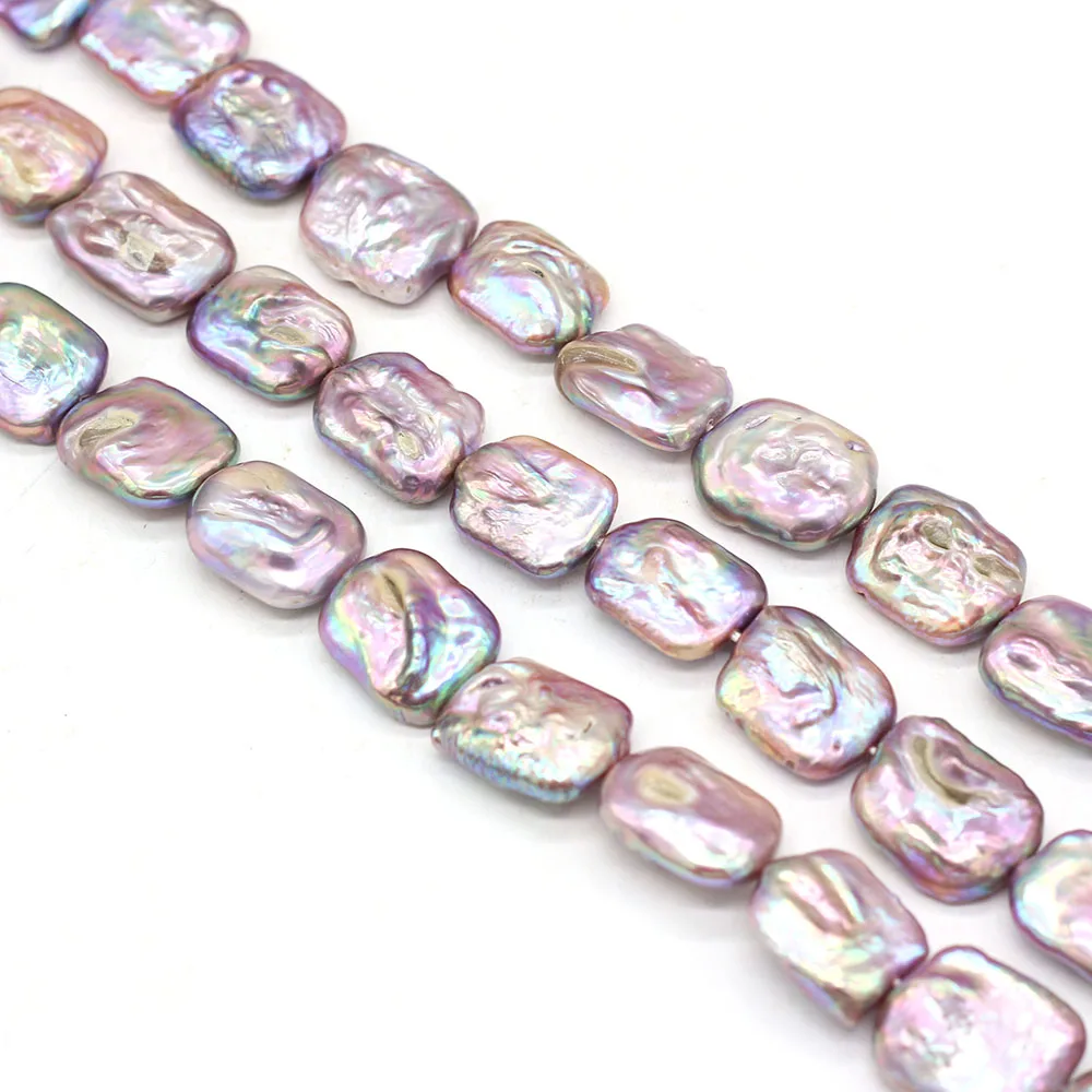 Natural Freshwater Baroque Pearl Purple Rectangle Loose Spacer Beads For Jewelry Making DIY Charms Bracelet Necklace Accessories
