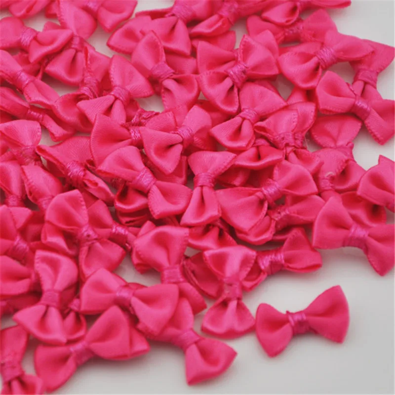 50 pcs Small Satin Ribbon Bows Flower Appliques sew Craft Kid\'s cloth Lots Upick B128