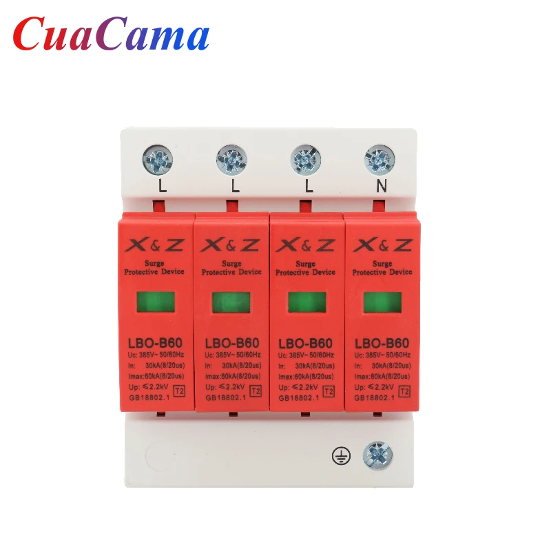 1Pcs AC SPD Surge Protector 2P 3P 4P Low Voltage  Distribution Household Arrester Lightning Protection Device Switch Module LBO