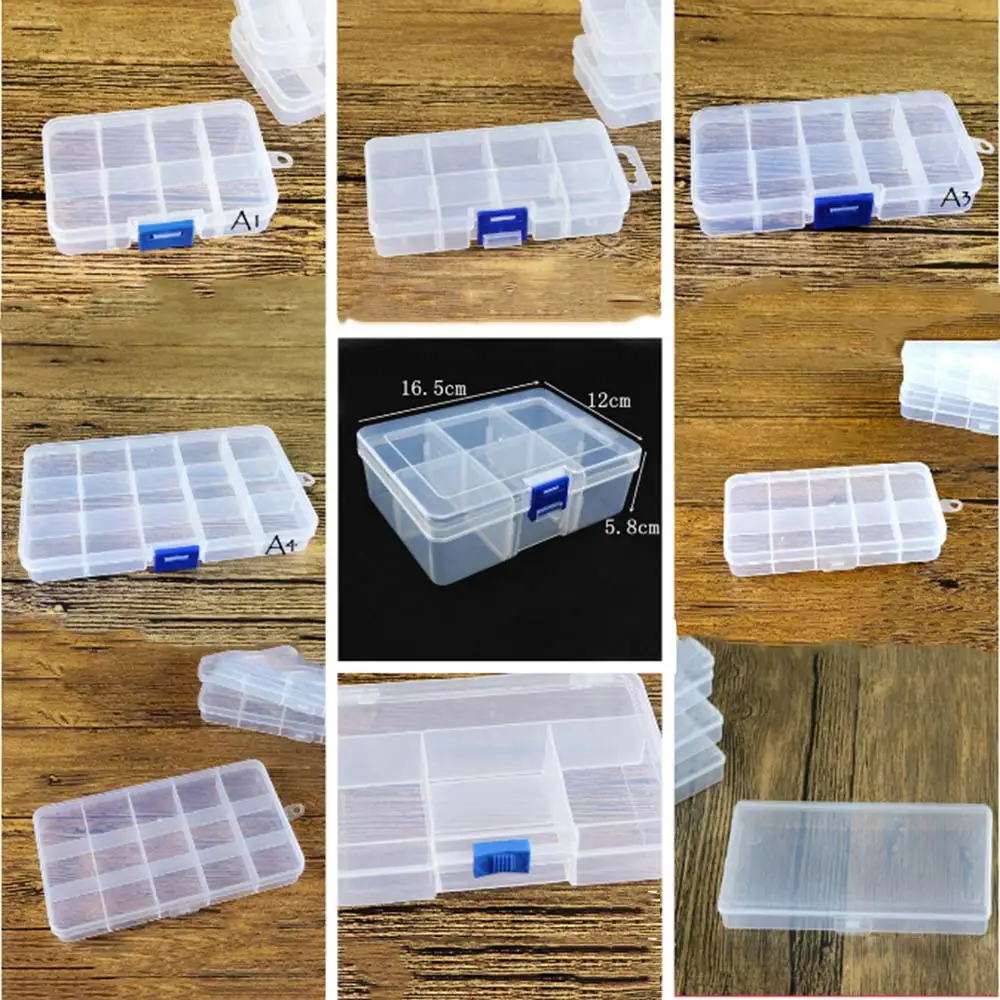 Multi Grids Plastic Detachable Storage Boxes Bins for Tools&Jewelry&Fishing Gear&Screw Desk Organizer cajas de madera