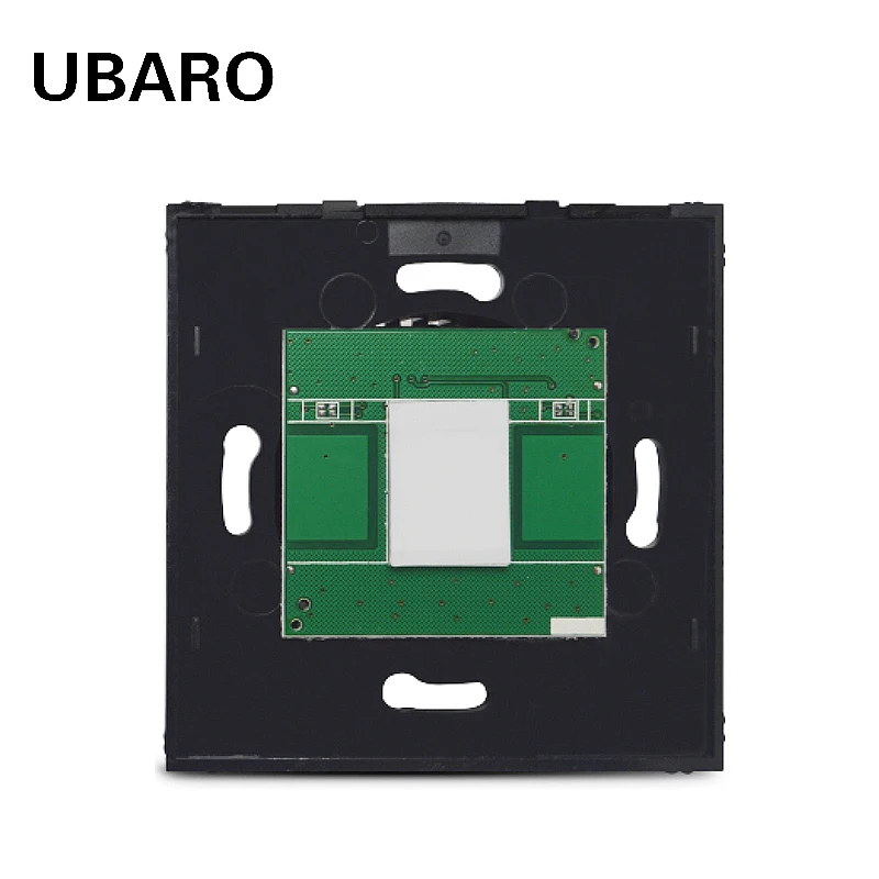 UBARO-Interruptor táctil de pared sin Panel de cristal para UE/Reino Unido, color blanco y negro, Material de PC, accesorios de pieza de Sensor eléctrico, 100-240V