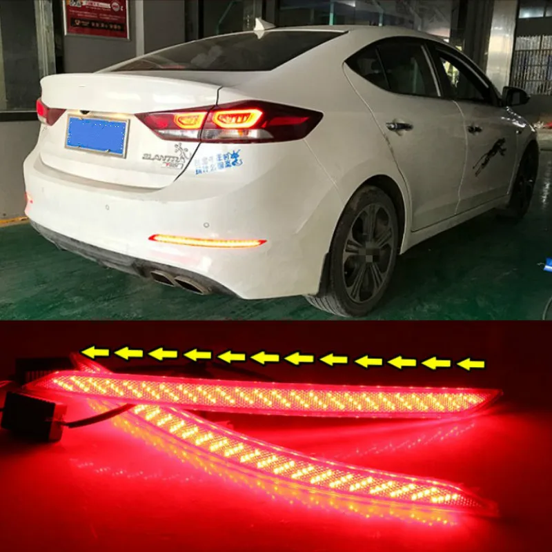 

2pcs For Hyundai Elantra 2016 2017 2018 2019 LED Rear Light Brake Lamp Taillight Back Fog Light Warning Light Reflector