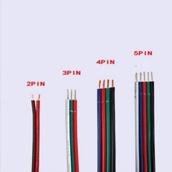 2/3/4/5 Pin AWG Extension Cable LED Strip Light Power Cord Wire for 12v 24v RGB RGBW LED Strip Tape String Connect Electric Wire