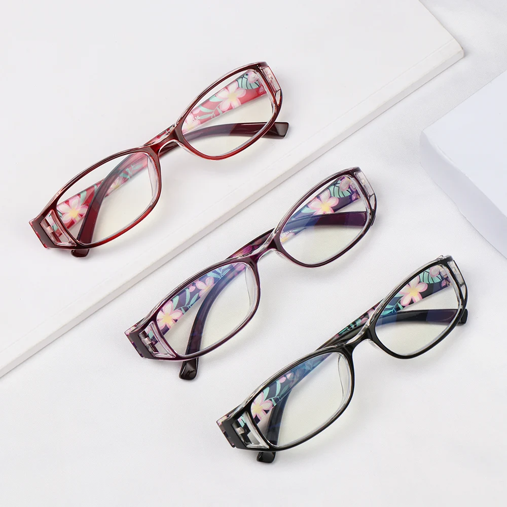 Retro Square Printed Reading Glasses Women Men Anti-Blue Light Presbyopia Eyeglasses Ultralight Hyperopia Eyewear +1.0 +4.0