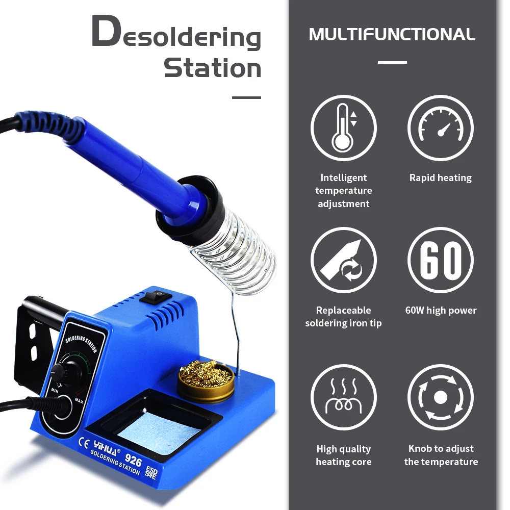 YIHUA 926 110V External Heat Type Soldering Iron Station 60W Electric Iron Set Adjustable Temperature Electric Soldering Iron