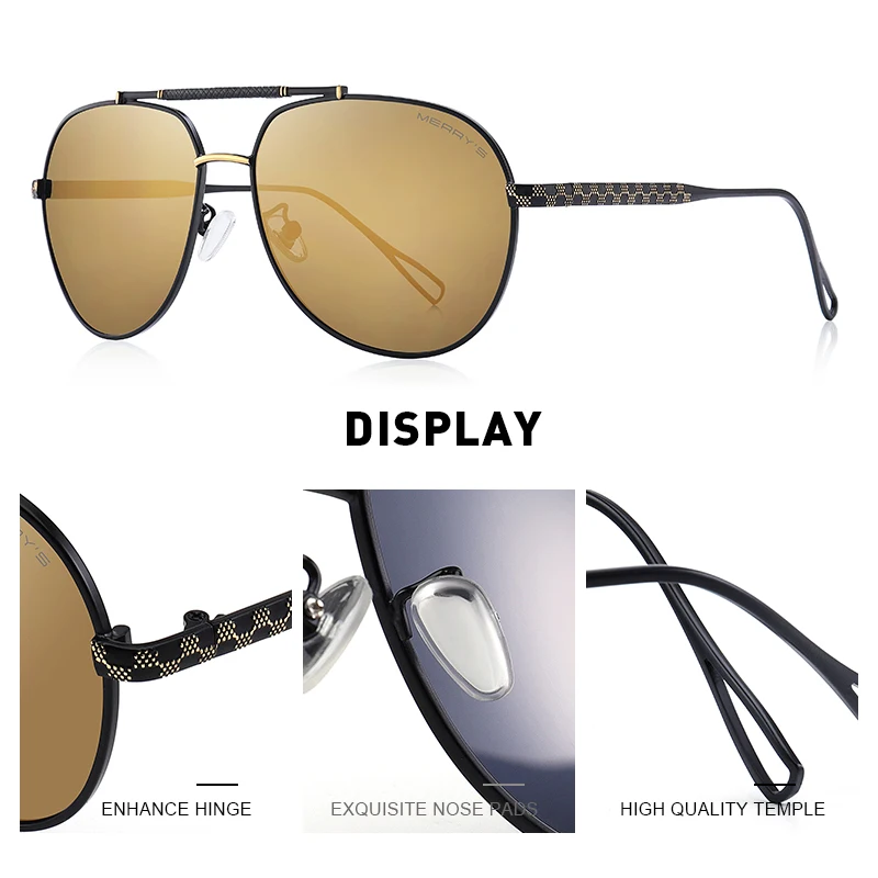 MERRYS DESIGN Men Classic Pilot Sunglasses Polarized Sunglasses For Driving Fishing UV400 Protection S8455N