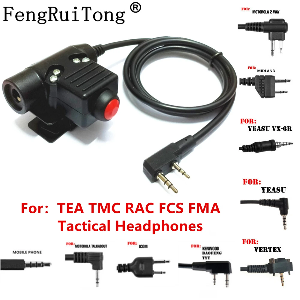 Fone de Ouvido Tático Acessório do Auricular para o Chá Tmc Rac Fcs Fma para Motorola Baofeng Uv5r Kenwood Yeasu Icom