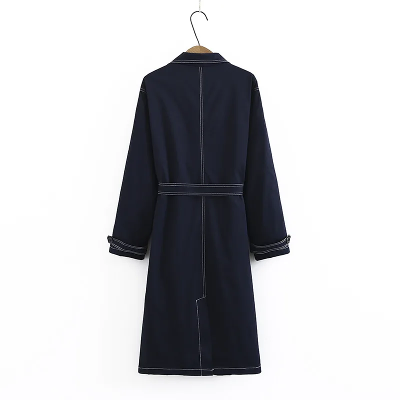 2021 Autumn Women Long Trench Coat With Belt Pocket Casual Coat Women Loose Cool A-Line Trench Casaco Abrigo Outwear