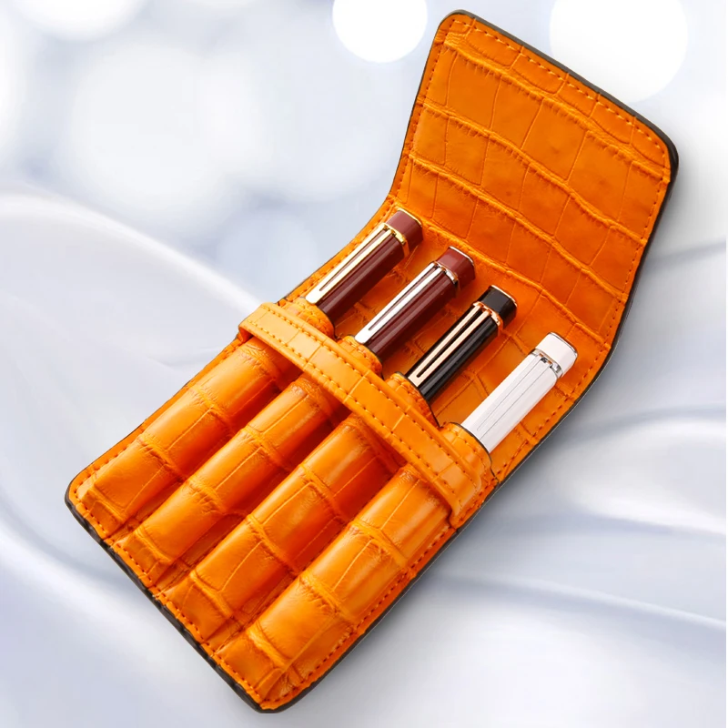 Quality Fountain Pen / Rollerball Pen Bag Pencil Case Available for 4 Pens - color Leather Pen Holder / Pouch