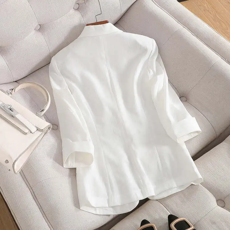 White Suit Jacket Women New Summer Fashion Thin Blazer Women Plus Size 3XL Chaquetas Elegant Casaul Blazers Autumn Coat C7451