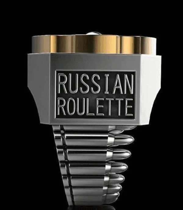 Zelfverdediging Ring Persoonlijke Verdediging Wapens Creative Russische Roulette Bullet Vormige Ring Punk Stijl Galvaniseren Vinger Ring