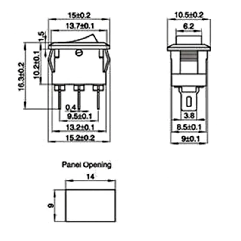 5/10/15 pcs KCD11 15x10 2 Pin 3A 250V Red Black White  Boat Switch Snap-in 15*10mm SPST ON OFF Rocker Position MINI Switch