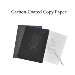 Papel de carbono negro de 50 piezas, doble cara, tipo fino, papelería, copia, oficina, escuela, papelería