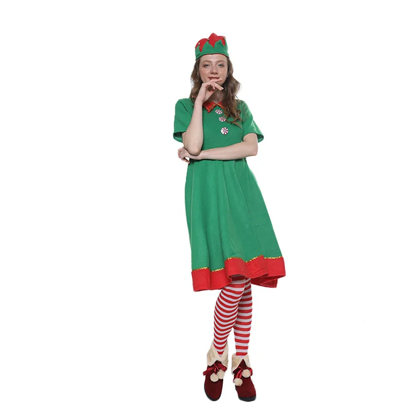 Kerst Stage Performance Vrouwelijke Viering Christmas Party Holiday Gift Party Thuis Party Pak Vrouwelijke Elf Stage Kostuum Pak