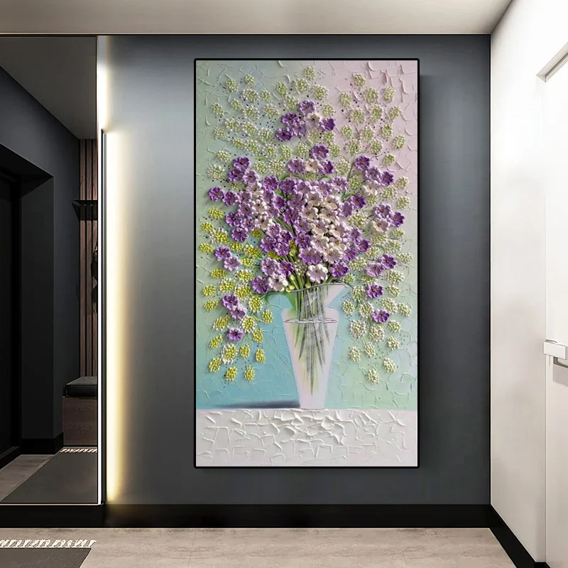 Abstract Wall Art Painting Modern Watercolor Wisteria Flowers Canvas Painting Posters Entrance Living Room Decorative Picture